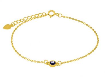 Βραχιόλι Από Ασήμι 925 Επιχρυσωμένο Με Ματάκι PS25780 - AMOR AMOR - 