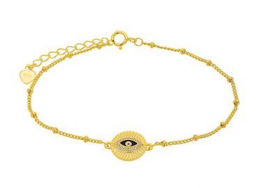 Βραχιόλι Από Ασήμι 925 Επιχρυσωμένο Με Ματάκι PS25794 - AMOR AMOR - 