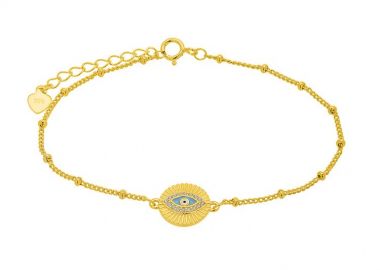 Βραχιόλι Από Ασήμι 925 Επιχρυσωμένο Με Ματάκι PS25796 - AMOR AMOR - 