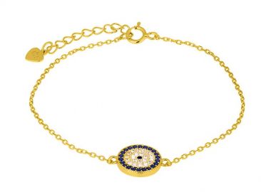 Βραχιόλι Από Ασήμι 925 Επιχρυσωμένο Με Ματάκι Στόχο PS25772 - AMOR AMOR - 