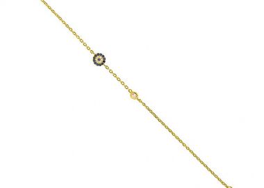 Βραχιόλι Από Ασήμι 925 Επιχρυσωμένο Με Ματάκι Στόχο PS25817 - AMOR AMOR - 