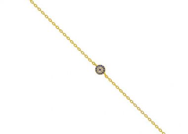 Βραχιόλι Από Ασήμι 925 Επιχρυσωμένο Με Ματάκι Στόχο PS25828 - AMOR AMOR - 