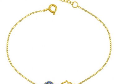 Βραχιόλι Από Ασήμι 925 Επιχρυσωμένο Με Ματάκι SU26627 - AMOR AMOR - 