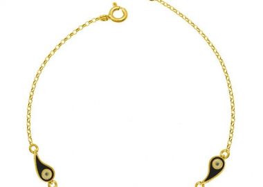 Βραχιόλι Από Ασήμι 925 Επιχρυσωμένο Με Ματάκια EX27034 - AMOR AMOR - 