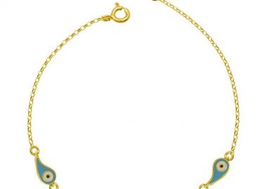 Βραχιόλι Από Ασήμι 925 Επιχρυσωμένο Με Ματάκια EX27037 - AMOR AMOR - 