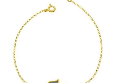 Βραχιόλι Από Ασήμι 925 Επιχρυσωμένο Με Το Χέρι Της Φατιμά EX26688 - AMOR AMOR - 