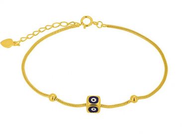 Βραχιόλι Από Ασήμι 925 Επιχρυσωμένο Ζάρι Με Ματάκι PS25770 - AMOR AMOR - 