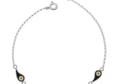 Βραχιόλι Από Ασήμι 925 Επιπλατινωμένο Με Ματάκια EX27033 - AMOR AMOR - 