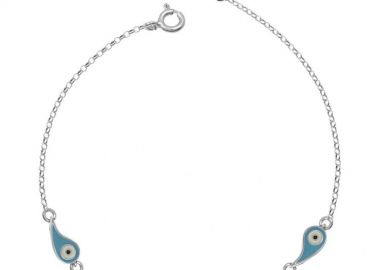 Βραχιόλι Από Ασήμι 925 Επιπλατινωμένο Με Ματάκια EX27036 - AMOR AMOR - 