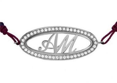 Βραχιόλι Από Ασήμι 925 Επιπλατινωμένο Με Οβάλ Κορνίζα με Ζιργκόν και Μονογράμματα PE28021 - AMOR AMOR - 