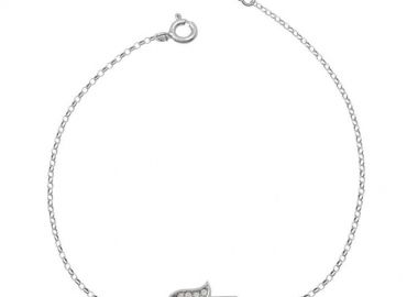 Βραχιόλι Από Ασήμι 925 Επιπλατινωμένο Με Το Χέρι Της Φατιμά EX26690 - AMOR AMOR - 