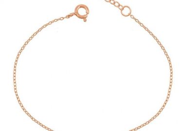 Βραχιόλι Από Ασήμι 925 Ροζ Επιχρυσωμένο Με Πεταλάκι SU26637 - AMOR AMOR - 