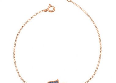 Βραχιόλι Από Ασήμι 925 Ροζ Επιχρυσωμένο Με Το Χέρι Της Φατιμά EX26689 - AMOR AMOR - 