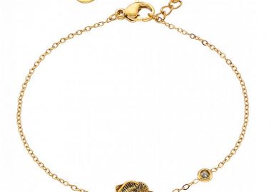 Βραχιόλι Από Ατσάλι Επιχρυσωμένο 24Κ Με Τριαντάφυλλο ΑS21545 - AMOR AMOR - 