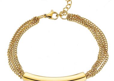 Βραχιόλι Από Ατσάλι Επιχρυσωμένο AS25843 - AMOR AMOR - 