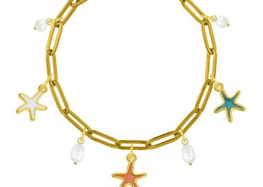 Βραχιόλι Από Ατσάλι Επιχρυσωμένο Με Κοχύλια AA29740 18 cm - AMOR AMOR - 