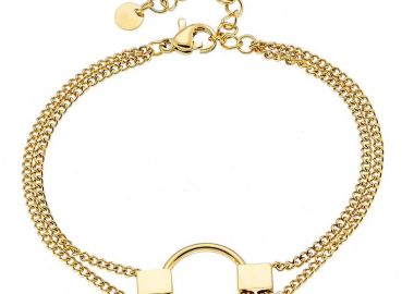 Βραχιόλι Από Ατσάλι Επιχρυσωμένο Με Κύκλο AS25845 - AMOR AMOR - 