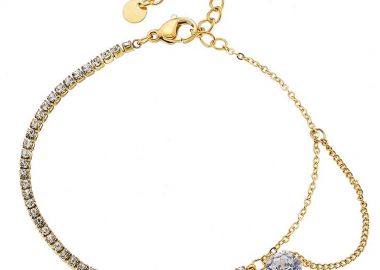 Βραχιόλι Από Ατσάλι Επιχρυσωμένο Με Ζιργκόν AS25839 - AMOR AMOR - 