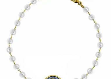 Βραχιόλι Από Ατσάλι Και Ορείχαλκο Με Μαργαριτάρια Και Ματάκι AA25956 - AMOR AMOR - 