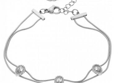 Βραχιόλι Από Ατσάλι Με Δάκρυ Από Κρύσταλλο ΑS21505 - AMOR AMOR - 