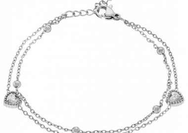 Βραχιόλι Από Ατσάλι Με Καρδιές AS21483 - AMOR AMOR - 