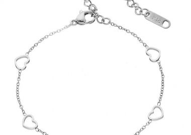 Βραχιόλι Από Ατσάλι Με Καρδιές AS26222 - AMOR AMOR - 