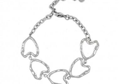 Βραχιόλι Από Ατσάλι Με Καρδιές TU29741 - AMOR AMOR - 