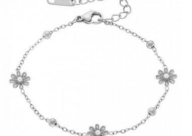Βραχιόλι Από Ατσάλι Με Λουλουδάκια AS21507 - AMOR AMOR - 