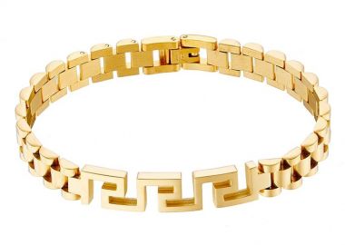 Βραχιόλι Από Ατσάλι Με Μαίανδρο Επιχρυσωμένο AS25872 - AMOR AMOR - 