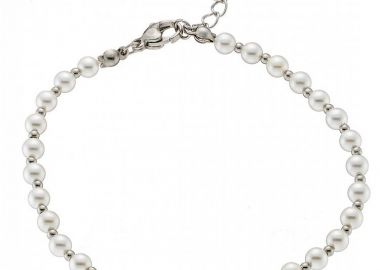 Βραχιόλι Από Ατσάλι Με Μαργαριτάρια AS21511 - AMOR AMOR - 