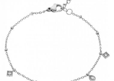 Βραχιόλι Από Ατσάλι Με Ρόμβους AS21481 - AMOR AMOR - 