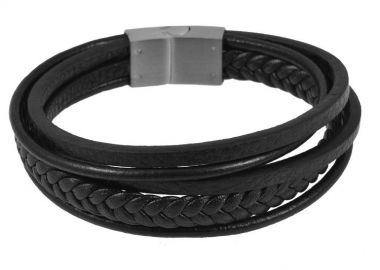 Βραχιόλι Από Δέρμα Και Ανοξείδωτο Ατσάλι TU26696 - AMOR AMOR - 