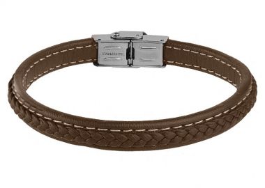 Βραχιόλι Από Δέρμα Και Ανοξείδωτο Ατσάλι TU28280 - AMOR AMOR - 