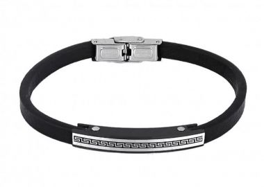 Βραχιόλι Από Δέρμα Και Ατσάλι Με Μαίανδρο TU29870 - AMOR AMOR - 