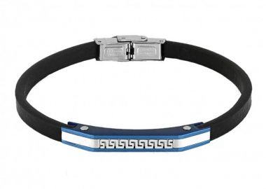 Βραχιόλι Από Δέρμα Και Ατσάλι Με Μαίανδρο TU29871 - AMOR AMOR - 