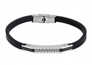 Βραχιόλι Από Δέρμα Και Ατσάλι Με Μαίανδρο TU29892 - AMOR AMOR - 