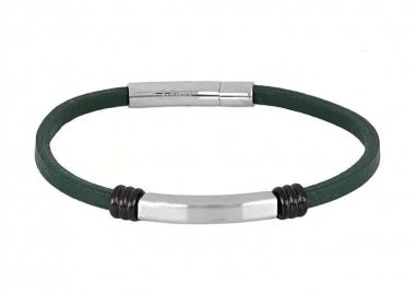 Βραχιόλι Από Δέρμα Και Ατσάλι Με Ταυτότητα TU29858 - AMOR AMOR - 