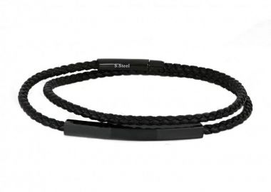 Βραχιόλι Από Δέρμα Και Ατσάλι Με Ταυτότητα TU29879 - AMOR AMOR - 