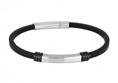 Βραχιόλι Από Δέρμα Και Ατσάλι Με Ταυτότητα TU29895 - AMOR AMOR - 