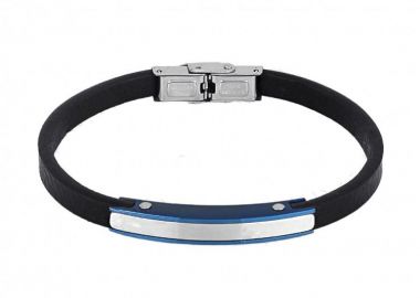 Βραχιόλι Από Δέρμα Και Ατσάλι Με Ταυτότητα TU29912 - AMOR AMOR - 