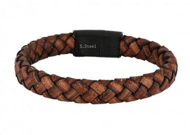 Βραχιόλι Από Δέρμα Και Ατσάλι TU29835 - AMOR AMOR - 