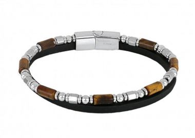 Βραχιόλι Από Δέρμα Και Ατσάλι TU29837 - AMOR AMOR - 