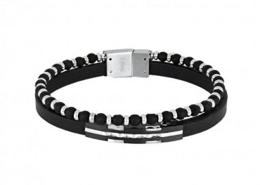 Βραχιόλι Από Δέρμα Και Ατσάλι TU29838 - AMOR AMOR - 