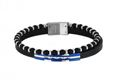 Βραχιόλι Από Δέρμα Και Ατσάλι TU29842 - AMOR AMOR - 