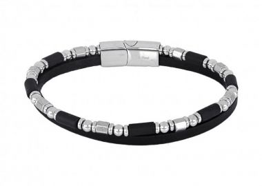 Βραχιόλι Από Δέρμα Και Ατσάλι TU29845 - AMOR AMOR - 