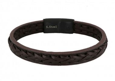 Βραχιόλι Από Δέρμα Και Ατσάλι TU29849 - AMOR AMOR - 