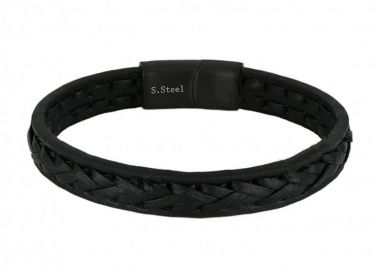 Βραχιόλι Από Δέρμα Και Ατσάλι TU29900 - AMOR AMOR - 