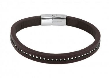 Βραχιόλι Από Δέρμα Και Ατσάλι TU29901 - AMOR AMOR - 