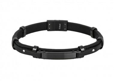 Βραχιόλι Από Δέρμα Και Ατσάλι TU29902 - AMOR AMOR - 