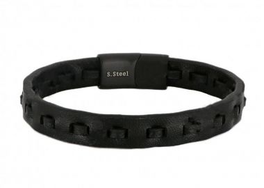 Βραχιόλι Από Δέρμα Και Ατσάλι TU29919 - AMOR AMOR - 